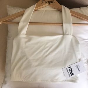 Brand new white crop halter